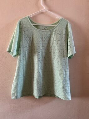 EUC Women’s White Stag Mint Eyelet Short Sleeve Tee  XXL (20)